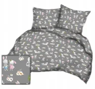Pościel - pościel bawełna lux 220x220 + 2 poszewka B 545-1 zajęczaki grafit Wielkanoc - miniaturka - grafika 1