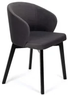 Krzesła - Grafitowe drewniane krzesło tapicerowane welurem W0-A76 - miniaturka - grafika 1