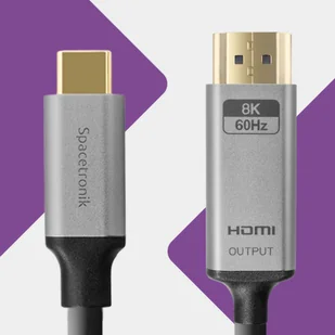 Kabel USB-C 3.1 HDMI 8K Spacetronik KCH-SPA010 1m - Kable - miniaturka - grafika 6
