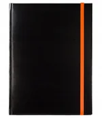 Notesy i bloczki - Notes książkowy A4 Mexo CZARNY gumka zamykająca pomarańczowa, notatnik - miniaturka - grafika 1