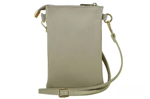 Torebka skórzana / etui na telefon - Beżowe jasne - Etui i futerały do telefonów - miniaturka - grafika 2