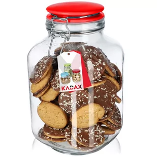 Słoik hermetyczny z ceramiczną pokrywą 2.8L czerwony - Pojemniki kuchenne - miniaturka - grafika 1