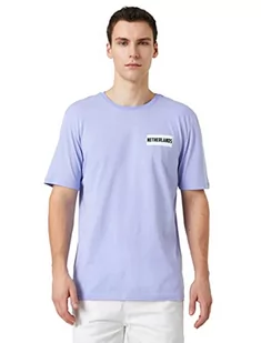 Koton Męski T-shirt z nadrukiem Crew Neck Short Sleeve, Fioletowy (370), M - Koszulki męskie - miniaturka - grafika 1