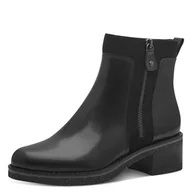 Kozaki damskie - Marco Tozzi Damskie botki Zip+Slip 2-25064-43 modne kozaki, Black Nappa, 36 EU, Czarna papka, 36 EU - miniaturka - grafika 1