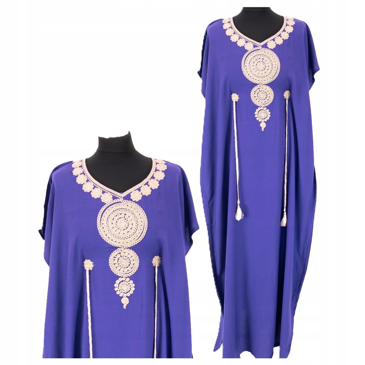 Sukienka Letnia Długa Bawełniana Galabija Orientalna Autentyczna Haftowana