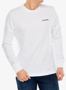 Bluza bez kaptura Salomon Logo LS Tee - white - Bluzy sportowe męskie - miniaturka - grafika 1