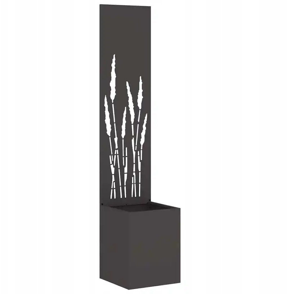 VidaXL Donica ogrodowa z dekoracyjną płytą Czarny 32 x 140 cm