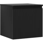 Szafki łazienkowe - Mexen Rivel szafka łazienkowa podumywalkowa 50 cm z blatem, 1 szuflada, ryflowana , czarna mat - 91A20-05047-1-BFC71 - miniaturka - grafika 1