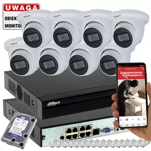 Zestaw 8 kamer Dahua IPC-HDW2831TM-AS-0280B-S2 8MPx Analiza IVS Starlight - Zestawy do monitoringu - miniaturka - grafika 1