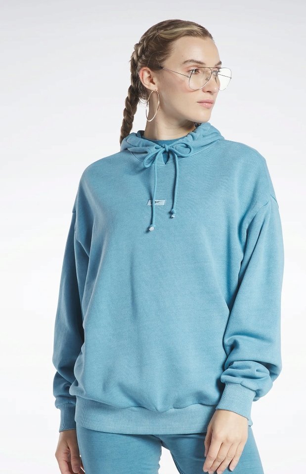 REEBOK BLUZA Z KAPTUREM DAMSKA NIEBIESKA CASUAL M 0Z8A5_A* M 0_8