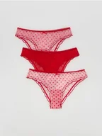 Majtki damskie - Reserved - Siateczkowe majtki figi 3 pack - pastelowy róż - miniaturka - grafika 1