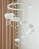 Karuzele dla niemowląt - Mobil chmurkowy z kryształkami - delikatna karuzela i ozdoba do pokoju dziecka - miniaturka - grafika 1
