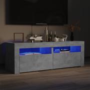 Szafki RTV - Lumarko Szafka pod TV z oświetleniem LED, szarość betonu, 120x35x40 cm - miniaturka - grafika 1