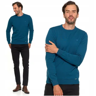 Elegancki SWETER MĘSKI Bawełniany z Okrągłym Dekoltem Ciepły MORAJ XXL - Swetry męskie - miniaturka - grafika 1