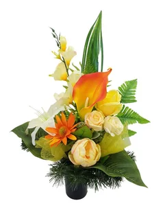 KWIATY NA CMENTARZ BUKIET ROKU 2024 DO WAZONU SZTUCZNE KWIATY - Sztuczne kwiaty - miniaturka - grafika 1