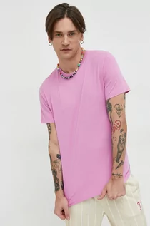 Koszulki męskie - Jack & Jones t-shirt bawełniany JJEORGANIC kolor różowy gładki 12156101 - grafika 1