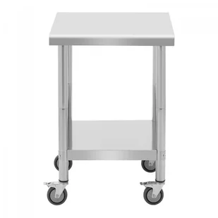 Stół ze stali nierdzewnej na kółkach - 60 x 60 cm - 120 kg ROYAL CATERING 10012806 RCAT-60/60-W - Meble gastronomiczne - miniaturka - grafika 3