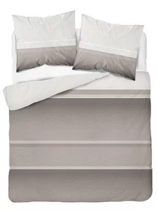 Pościel z mikrofibry 220x200 Pasy brązowa beżowa 4616 A 30 Light - Pościel - miniaturka - grafika 1
