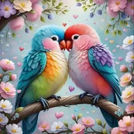 Zabawki kreatywne - Diamentowa Mozaika Ptaki Kolorowe Zakochane - miniaturka - grafika 1