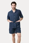 Piżamy męskie - Krótka piżama męska RAFAEL XL Ciemnoniebieski - miniaturka - grafika 1