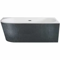 Wanny - Besco WA-170-ZPGR ZOYA GLAM GRAFITOWA Wanna wolnostojąca przyścienna syfon z przelewem chrom 170x80 prawa - miniaturka - grafika 1