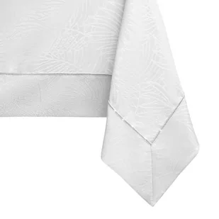 Obrus Gaia Biały Tłoczony Roślinny 100x100 AmeliaHome - TCLOTH/AH/GAIA/BRD/PPG/WHITE/110X110 - Obrusy i serwetki - miniaturka - grafika 1