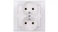 Gniazdka elektryczne - LEDart podwójne z uziemieniem ecru monolit GP-2YZ/00 Impresja Ospel - miniaturka - grafika 1