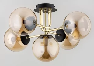 Boss lampa sufitowa 5xE14 złota/czarna 63182 - Lampy sufitowe - miniaturka - grafika 1