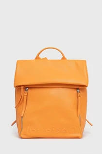 Torebki damskie - Desigual plecak damski kolor pomarańczowy duży gładki - grafika 1