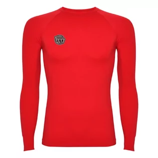 Koszulki sportowe męskie - Koszulka Termoaktywna Football Masters Czerwona M/L - grafika 1