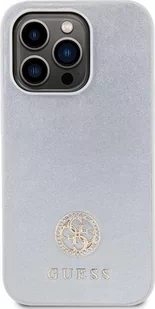 Guess 4G Strass Metal Logo - Etui iPhone 15 Pro (srebrny) - Etui i futerały do telefonów - miniaturka - grafika 1