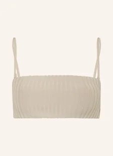 Calvin Klein Góra Od Bikini Bandeau Archive Rib beige - Stroje kąpielowe - miniaturka - grafika 1