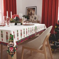 Obrusy i serwetki - Obrus 140x200 cm, tkanina wodoodporna, nadruk świąteczny, Dziadki do orzechów - miniaturka - grafika 1