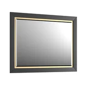 Lustra - Lustro łazienkowe CHIC 100x80 cm czarne półmat/złote - miniaturka - grafika 1