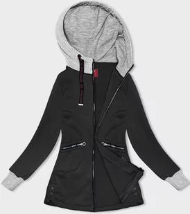 DAMSKA BLUZA ZE SWETROWYM KAPTUREM CZARNA (AMG-312A) - LHD - Bluzy damskie - miniaturka - grafika 1