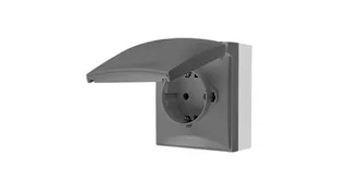 Kontakt Simon Simon Aquaclick Gniazdo IP44, Schuko, pojedyncze, klapka w kolorze szary ACGSZ1C/16 ACGSZ1C/16 - Gniazdka elektryczne - miniaturka - grafika 1