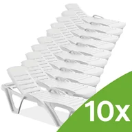 Leżaki ogrodowe - 10x Leżak MONOBLOCK White - Focus Garden - miniaturka - grafika 1