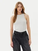 Koszulki i topy damskie - Pieces Top May 17154480 Szary Slim Fit - miniaturka - grafika 1