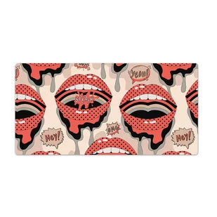 Trwała mata na biurko Retro usta 90x45 cm - Podkładki na biurko - miniaturka - grafika 1