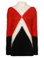 Swetry damskie - Tommy Hilfiger Sweter damski z dodatkiem alpaki Kobiety czerwony|czarny|biały wzorzysty, S - miniaturka - grafika 1
