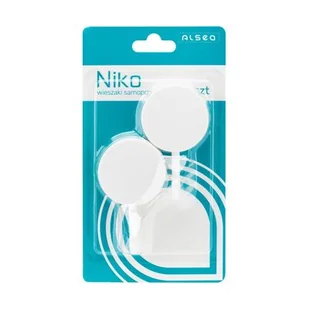 Wieszaki samoprzylepne Niko plastikowe 2 sztuki biały - Wieszaki łazienkowe - miniaturka - grafika 1