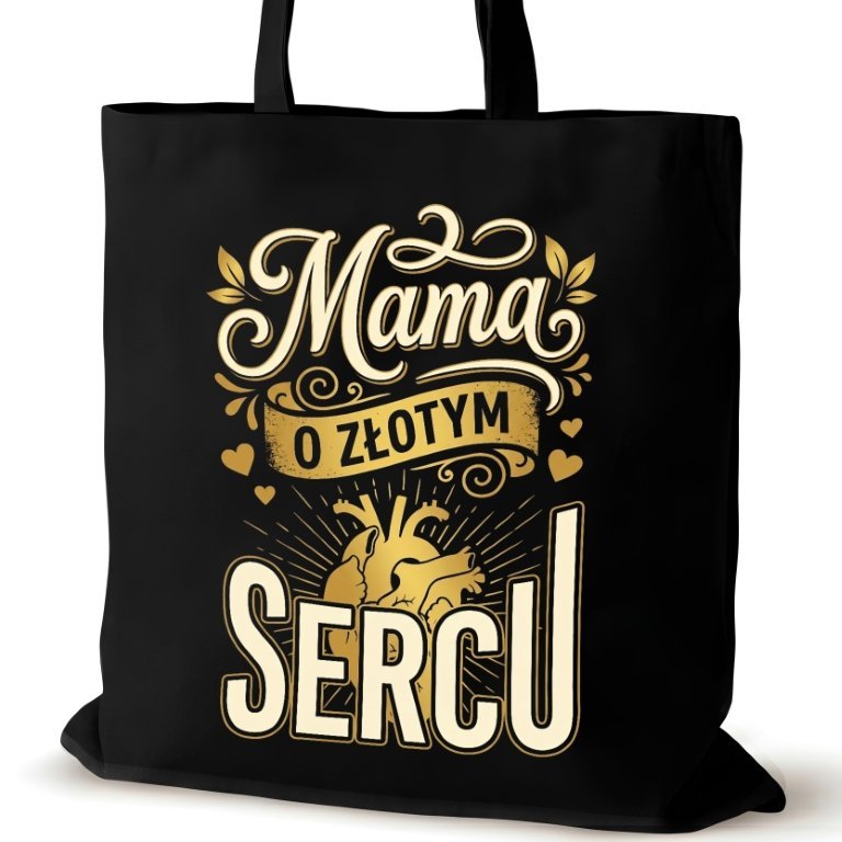 Torba bawełniana czarna dla MAMY na ramię przyjaciółki walentynki