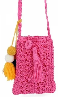 Ratanowa Torebka Listonoszka Damska firmy David Jones Fuksjowa - Torebki damskie - miniaturka - grafika 1