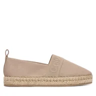 Espadryle damskie - Espadryle Calvin Klein Logo Webbing HW0HW02934 Beżowy - miniaturka - grafika 1