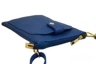 Torebka skórzana / etui na telefon - Chabrowe - Etui i futerały do telefonów - miniaturka - grafika 5