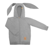 Bluzy i sweterki niemowlęce - Bluza z uszami królika - szara - miniaturka - grafika 1