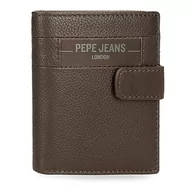 Portfele - Pepe Jeans Checkbox Portfel pionowy z zamknięciem Brązowy 8.5x10,5x1 cms Skóra, Brązowy, Talla única, Portfolio pionowe z zamknięciem kliknięcia - miniaturka - grafika 1