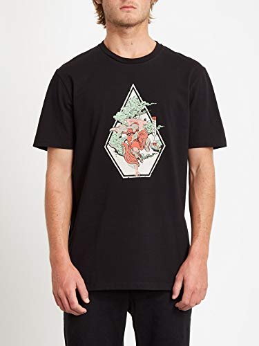 Volcom Męska koszulka Nozaka Skate SS z krótkim rękawem czarny czarny XS