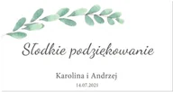 Wesele i ślub - Naklejki personalizowane na pudełka na ciasto z eukaliptusem - 30 szt. - miniaturka - grafika 1