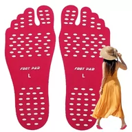 Akcesoria obuwnicze - Ochronne naklejki wodoodporne na stopy plażowe różowe 40-43 - miniaturka - grafika 1